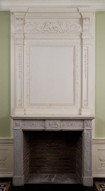 Federal-style overmantel frame with applied classical ornament